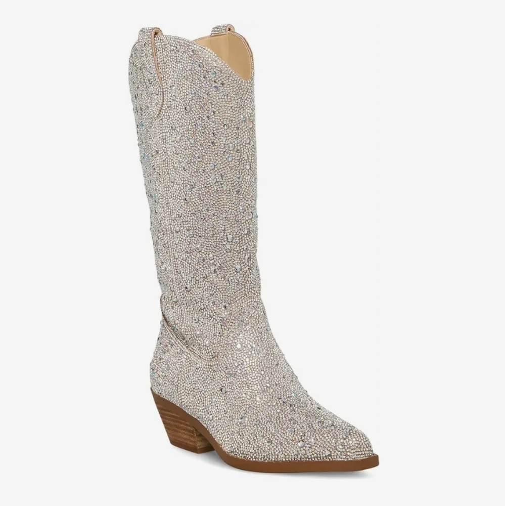 Elegant Silver Heeled Boots